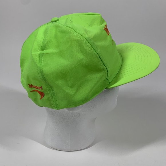 Vintage 90s Newport Cigarettes Neon Green Embroidered Snap Back Hat Cap - Picture 4 of 9